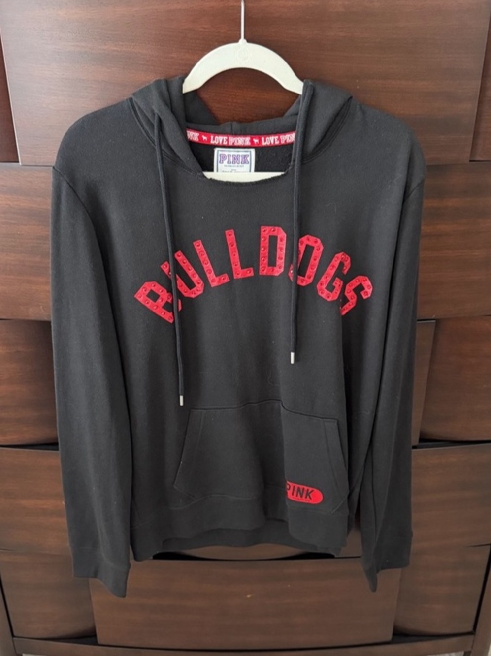 RARE! LIKE NEW Vintage VS PINK Georgia Bulldogs Sic 'Em Dawgs Hoodie | Black | L